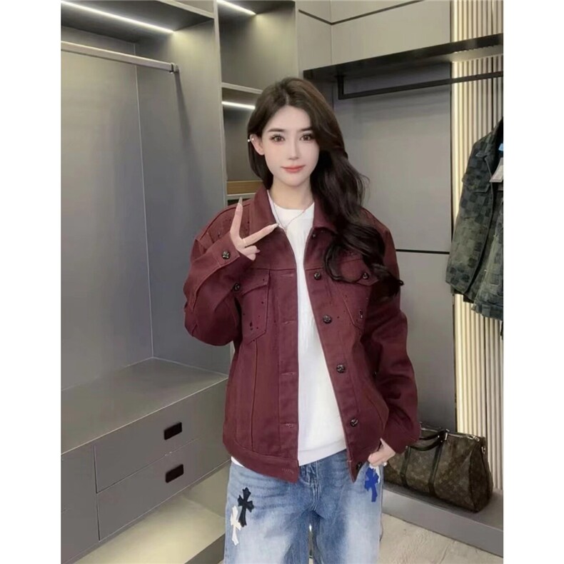 1506/QJ670/P104美式潮牌烫钻十字架牛仔外套男女潮流牛仔衣夹克,男装工装外套,星座1506