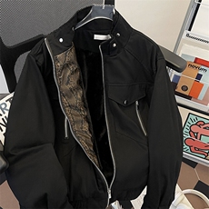 美式重磅帆布短款冬季保暖男加绒夹克外套棉服M0278-P188，男装夹克，星座308B-1
