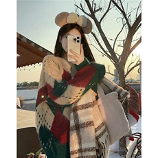 网图复古情侣圣诞毛衣慵懒针织衫加厚上衣外套男女H1035P55，男装针织衫/毛衣，电商A341