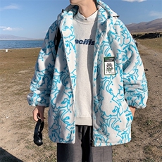 3秋冬外套男冬季宽松加厚两面穿棉服休闲羊羔毛棉衣YG03-P95限128，男装夹克，电商B370