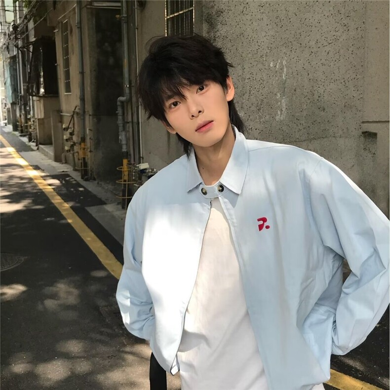 现货DJK9225-特批58春秋浅蓝色外套男新款夹克图片
