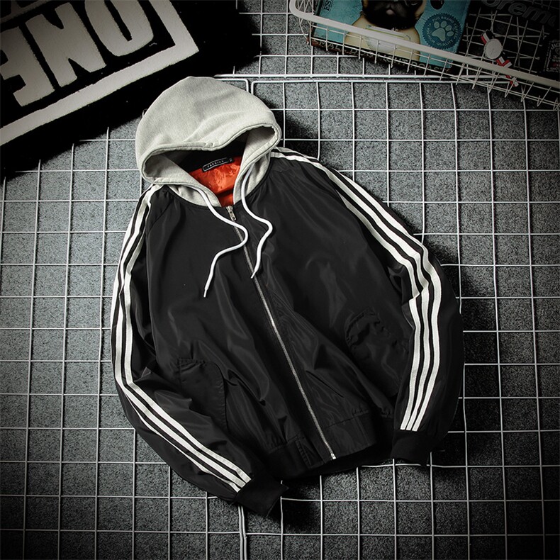 A003-927-P50秋冬季新品拼接连帽夹克男外套韩版日系铁框,男装夹克,电商A003