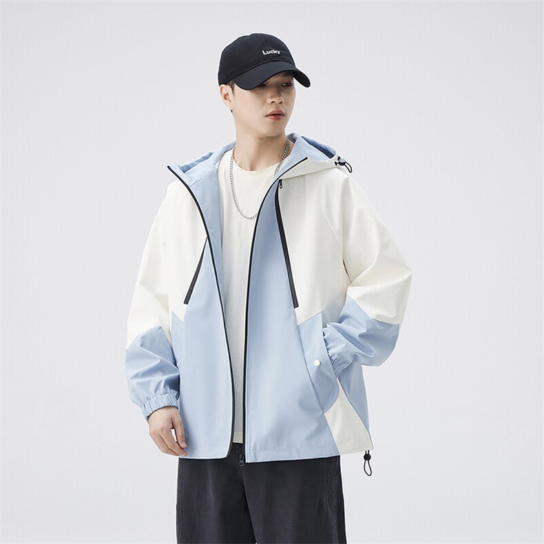 秋季新款宽松夹克男撞色三防冲锋衣外套DSA157B-JK7831-P75,男装夹克,电商A157B