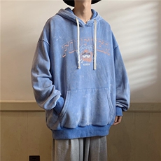 新款秋冬港风宽松连帽套头卫衣X5665-常规P70控88-加绒P80控98，男装卫衣，电商A061-1
