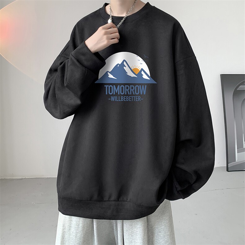 麂皮绒卫衣男大码重磅长袖t恤男JW81235-P35加绒款P45,男装卫衣,电商A040