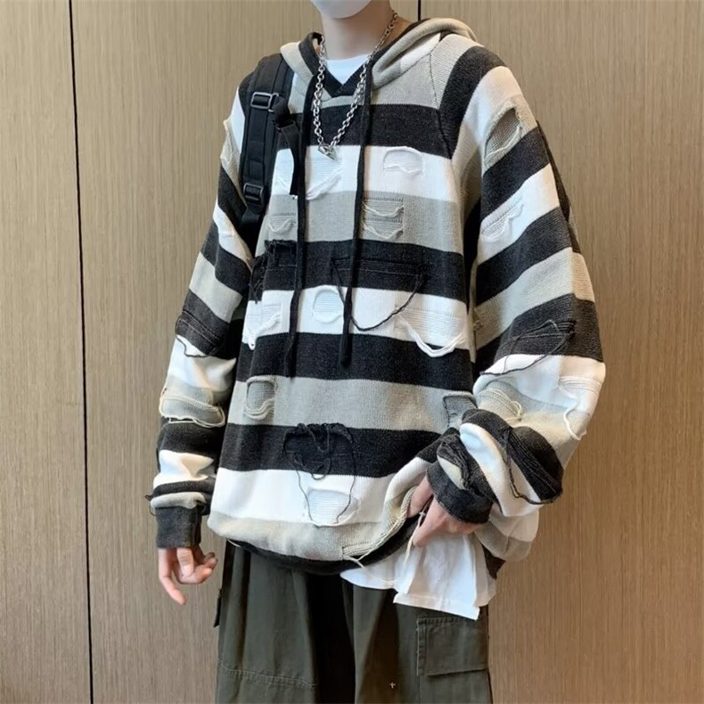 美式毛衣男慵懒风休闲针织衫 X7019 P46图片