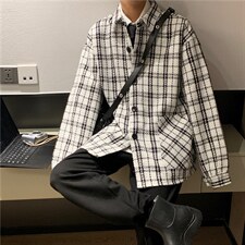 呢料加厚港风情侣宽松大码夹克外套男//A338-1W15P90，男装夹克，电商D325