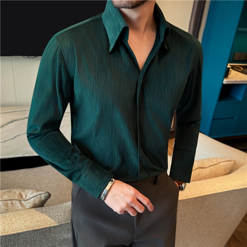 秋冬丝绒厚款亲肤柔软保暖长袖衬衫加厚灯芯绒条绒衬衣C9932-P63，男装衬衫，电商A213