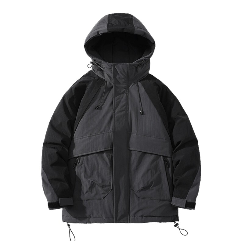 冬上新加绒加厚羽绒服撞色潮牌冲锋衣外套男女8319-P220控价318,男装羽绒服,电商A441-1