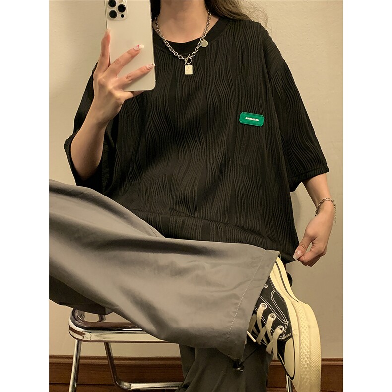 1中性风弧形设计短袖T恤男大码情侣男士短袖T恤男DT8765P30控49，男装T恤，星座226-2