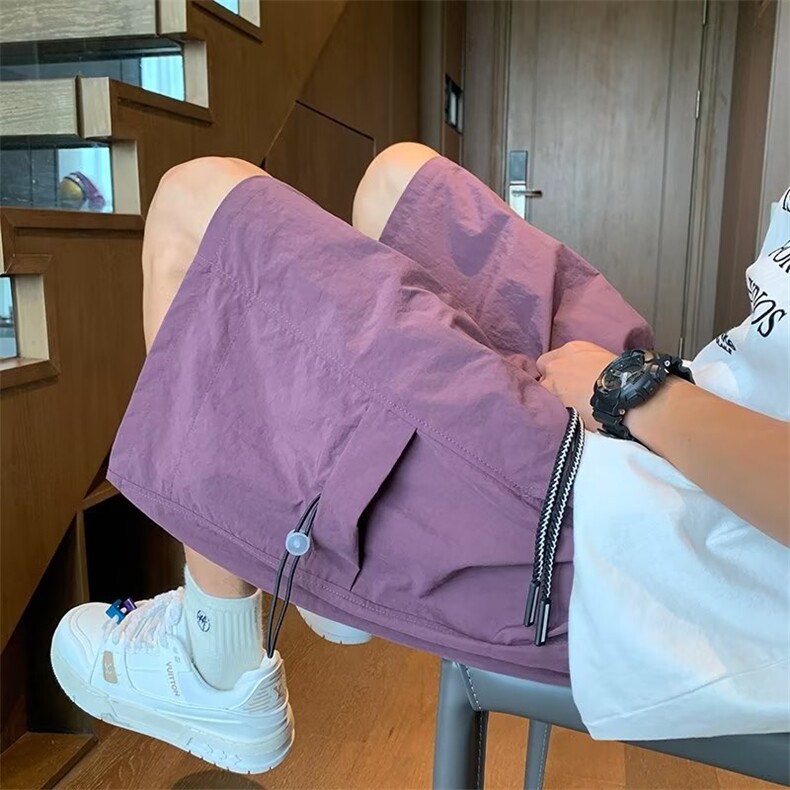 工装短裤男生夏季薄款宽松直筒运动休闲百搭潮牌速干五分裤,男装休闲裤,星座716-4