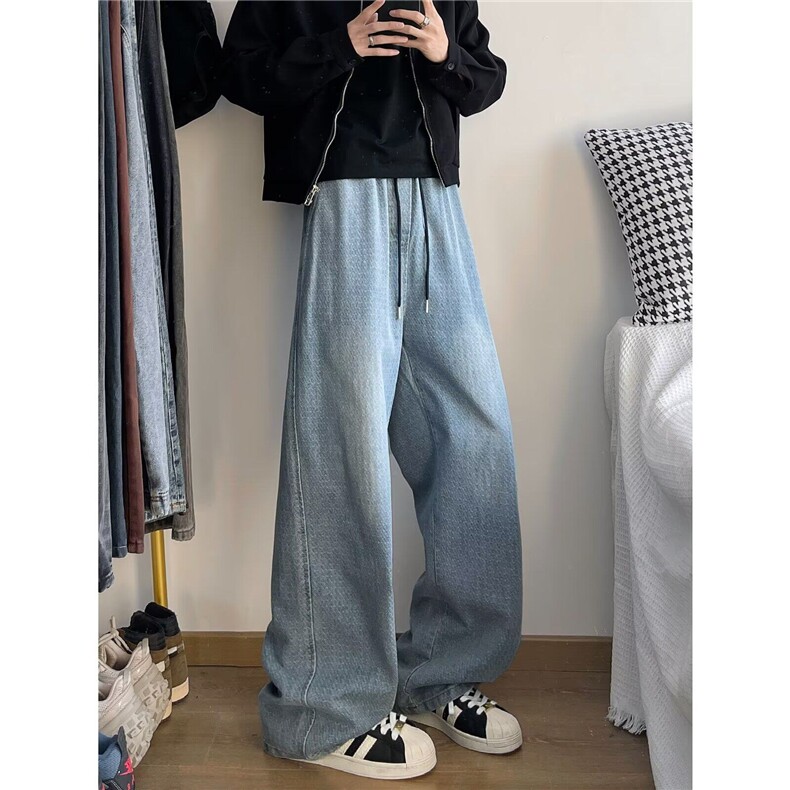 星空纹牛仔裤男设计感痞帅裤子高街vibe直筒牛仔裤NK898-P52,男装牛仔裤,星座1001-1