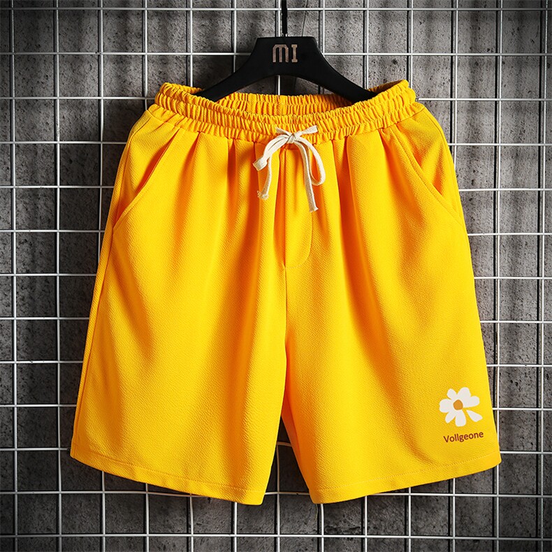 MK37059-P15冰丝短裤男士大码宽松休闲五分裤男运动中裤网格,男装休闲裤,电商A040A
