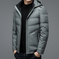 羽绒服2023冬季新款商务休闲男士宽松纯色免烫中年连帽加厚外套，男装羽绒服，电商B212（原钱塘6029）