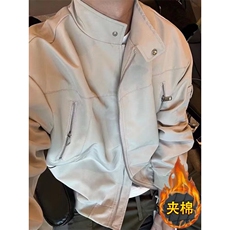 美式高街立领工装棉衣男拉链设计感棒球服棉服外套，男装棉衣，四季星座505
