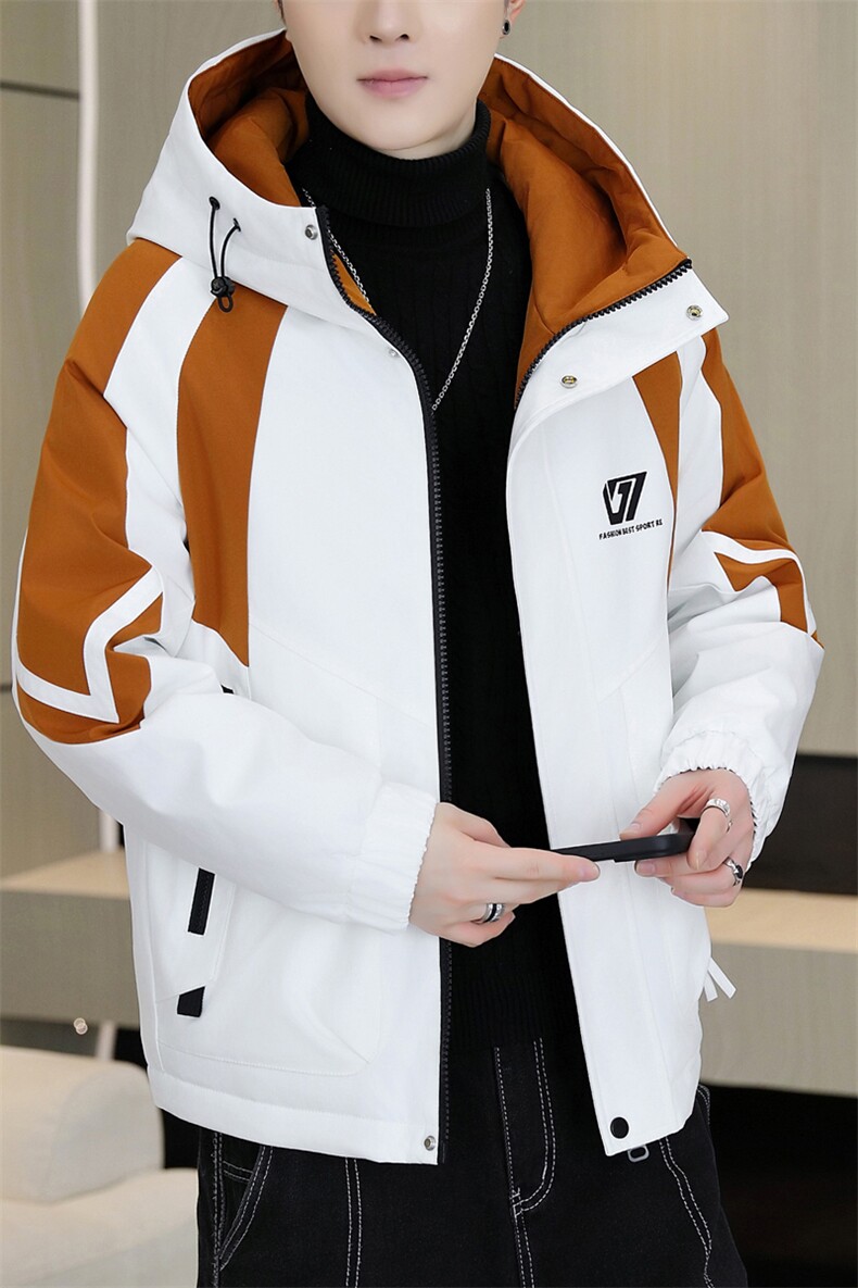 冬季男式加绒加厚连帽夹克男时尚潮流加厚棉衣男外套MY836-P73,男装夹克,星座310B-3
