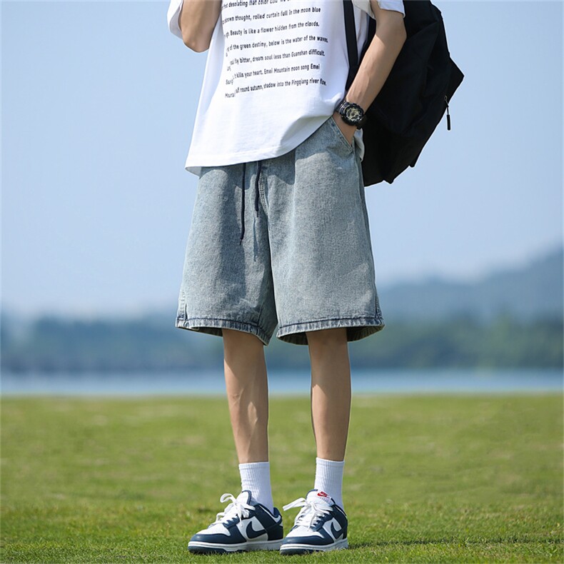 牛仔短裤男士韩版潮流做旧痞帅百搭2024夏季ins五分裤RK1886-P36,男装牛仔裤,星座412-3