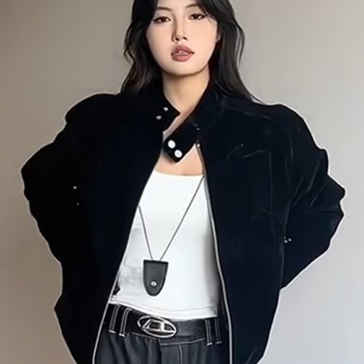 9226-P102美式复古皮衣外套女高级感2025春秋季新款炸街机车服,男装皮衣,电商B323A