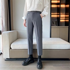夏季韩版潮流九分西裤男士修身冰丝裤小脚裤休闲裤长款男裤子S02，男装休闲裤，星座1116A-2（原606A-1）