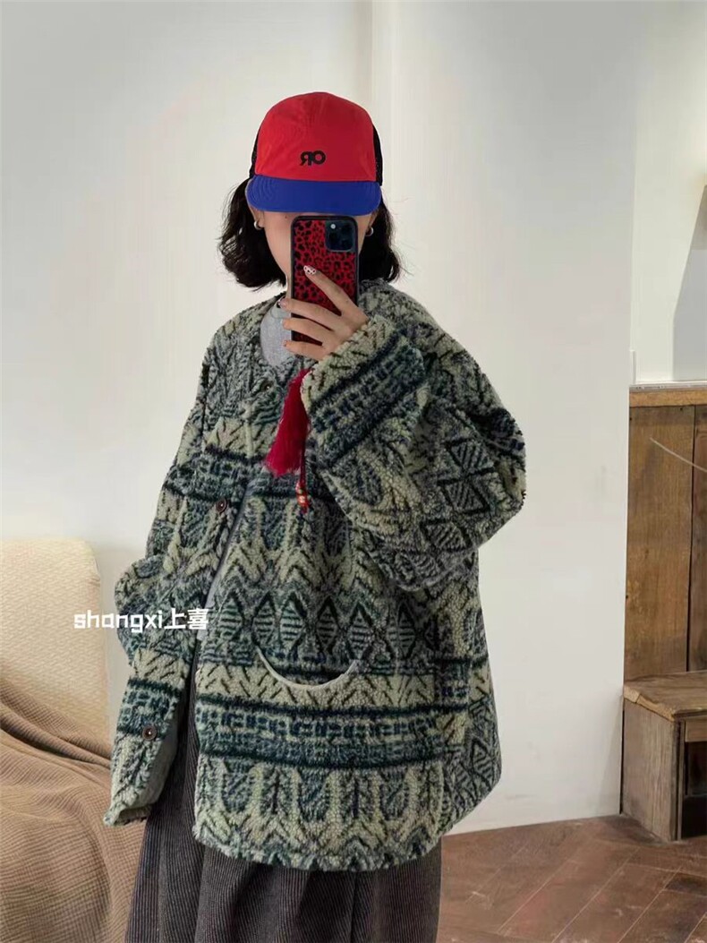 2025年秋季复古加厚毛毛外套时尚百搭通勤休闲，女装毛呢外套，湘姗