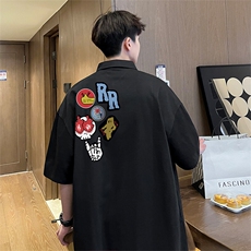 可设48小时支持抖音得物来样二开网眼透气翻领t恤美式短袖POLO衫，男装T恤，电商A486