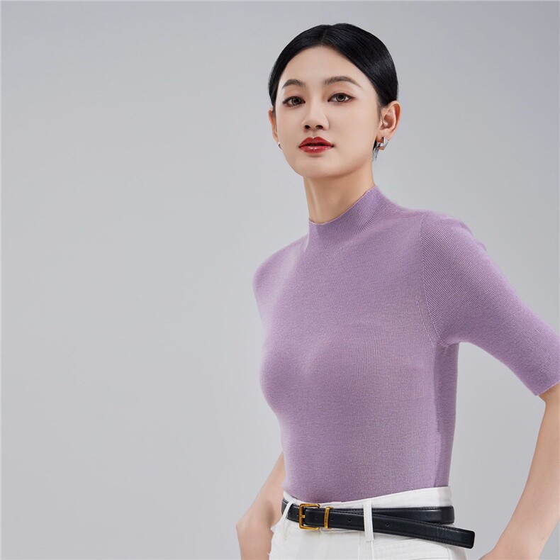 2025年秋季新款必达半高领羊毛衫,女装羊毛衫,蒙亿羊绒
