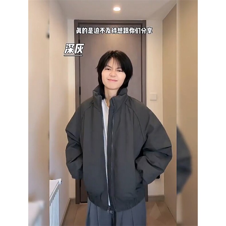 现货美式高街休闲棉衣夹克三防立领纯色户外工装加厚棉服外套,男装夹克,电商A486