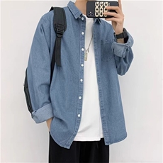 牛仔衬衫男生外套秋冬款休闲百搭衬衣长袖秋冬装上衣C1101，男装衬衫，星座1116A-1（原606A）