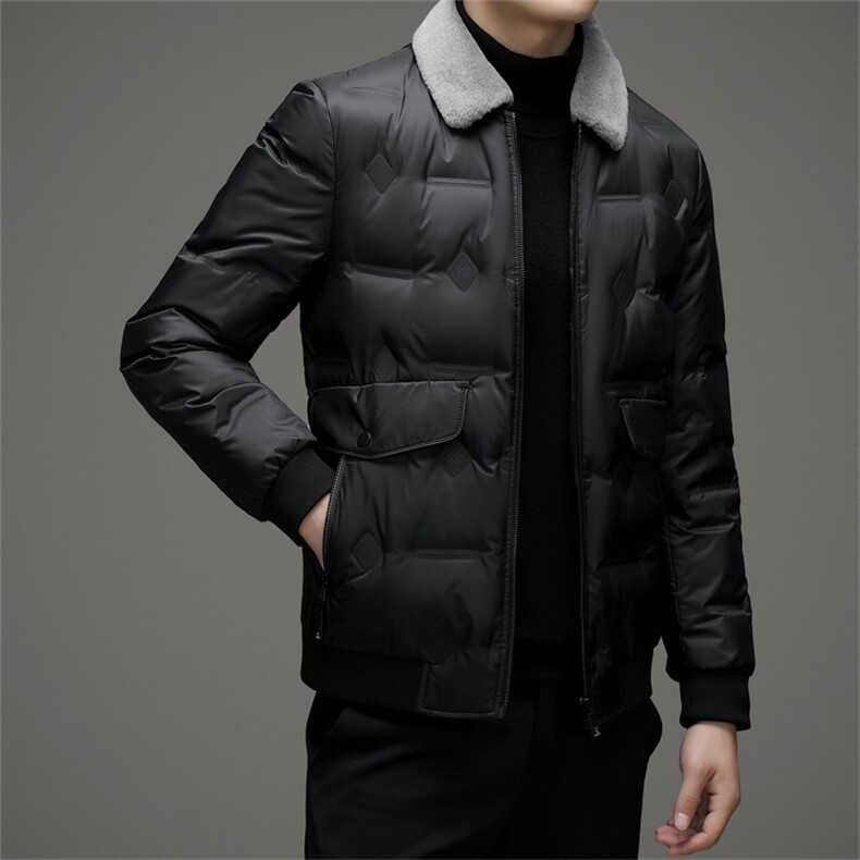 V3123钱塘2020-3时尚休闲冬季厚款中年男士90鸭绒羽绒服P168,男装羽绒服,钱塘207-3