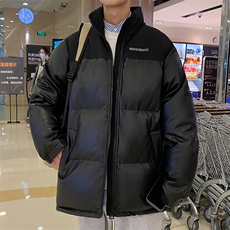 冬季加厚立领棉衣男拼接棉服潮流休闲皮棉袄青年A266-P01-P80，男装棉衣，电商A266