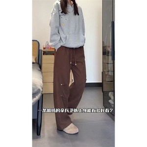 灯芯绒加绒加厚休闲裤美式工装宽松百搭直筒裤 5D2129-TP4588图片