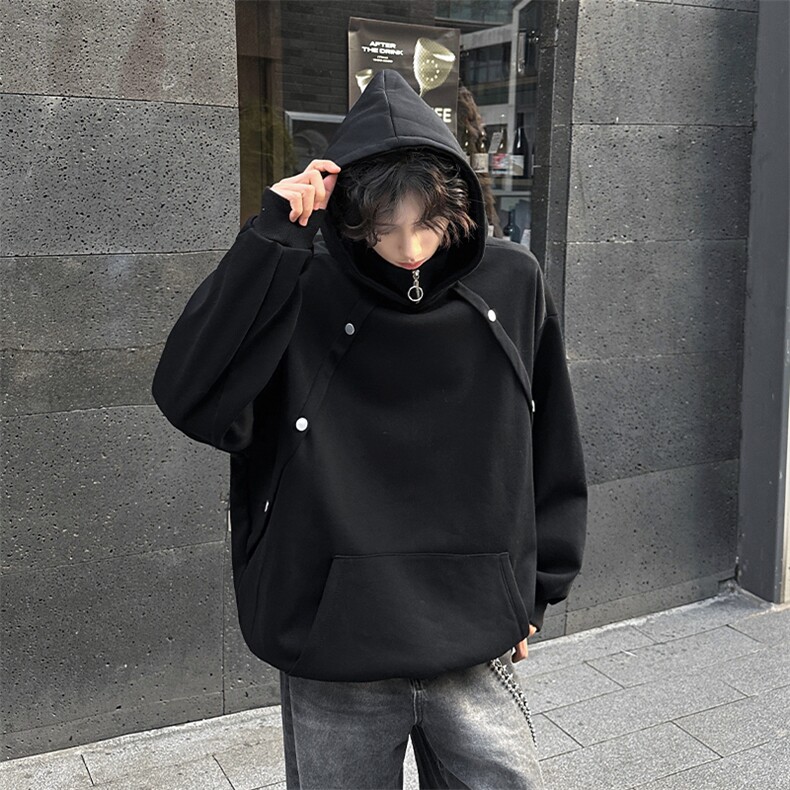 已下单冬季高领连帽卫衣男大青春宽松休闲假两件常规P65加绒P75,男装卫衣,电商B319