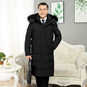 冬装新款中老年羽绒服男时尚爸爸长款带帽爷爷保暖外套YR377-P160图片