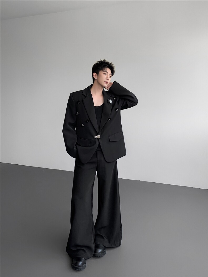 现货25秋冬设计金属花朵重工华丽蹦迪礼服西装外套xz154-p168,男装西服套装,电商B288