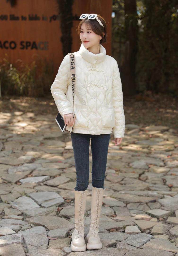 [现货]盘扣风羽绒服，两色、三个尺码，女装羽绒服，依柏璐(1F)