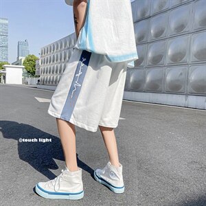 夏季条纹拼接短裤 宽松直筒五分裤DK619 XZ1004-1 P28  控38图片