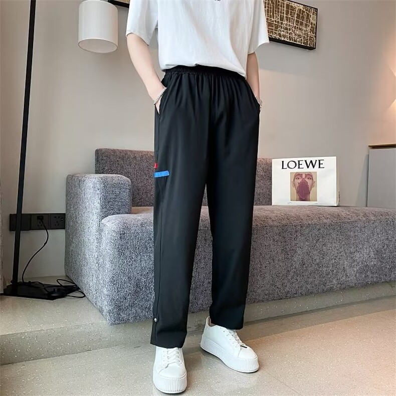 夏季新款时尚潮男百搭休闲跑量款冰丝裤,男装休闲裤,四季星座218-1