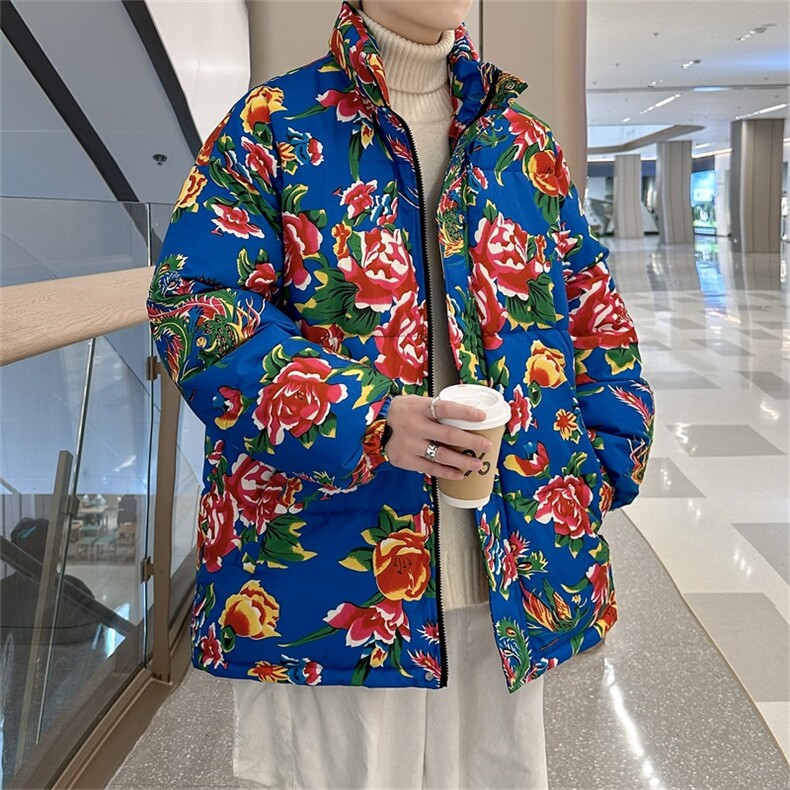 手塞棉加厚东北花棉袄立领加厚保暖风棉衣XZ212-1-QMH88-P68,男装棉衣,星座212-1