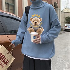 2024秋冬新款男毛衣韩版潮ins休闲高领长袖上衣A161-2-M2061-P50图片