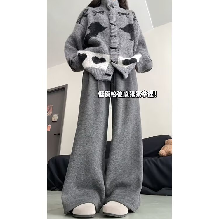 现货冬季高级感糯米加绒卫裤男士垂感阔腿裤休闲裤子LA6499-P44,男装休闲裤,星座1008