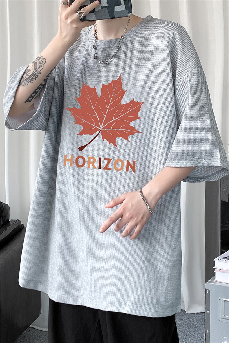 华夫格t恤男短袖男大码五分袖HT73423-P22,男装T恤,电商A040