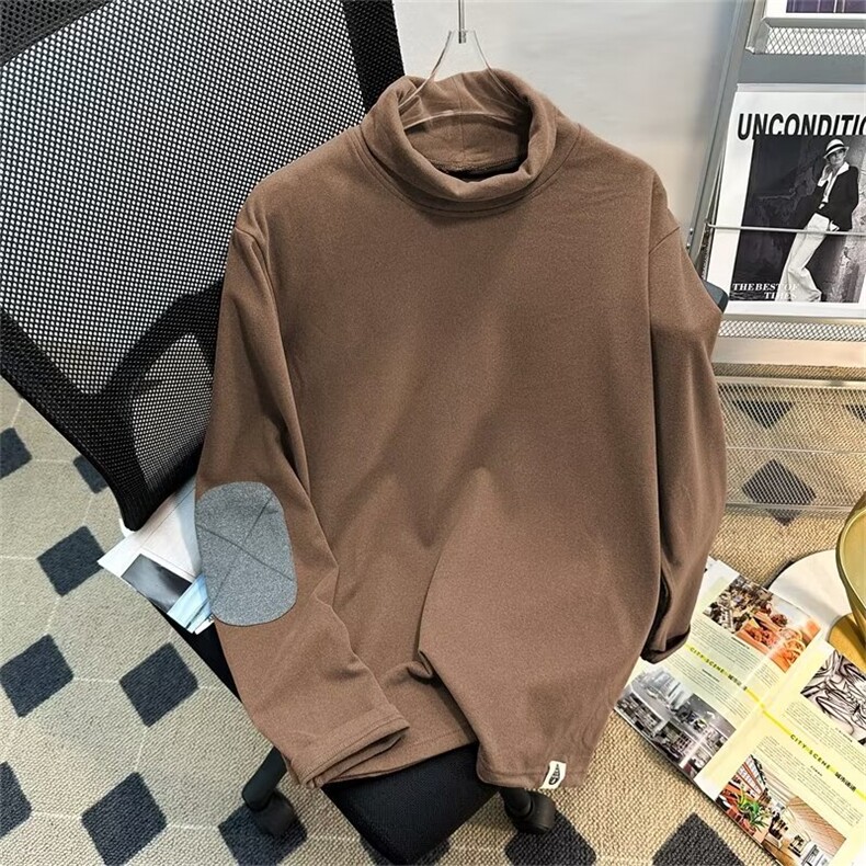 秋冬季纯色打底衫德绒半高领秋衣长袖T内搭男女大码卫衣ST246-P28,男装T恤,星座412-3
