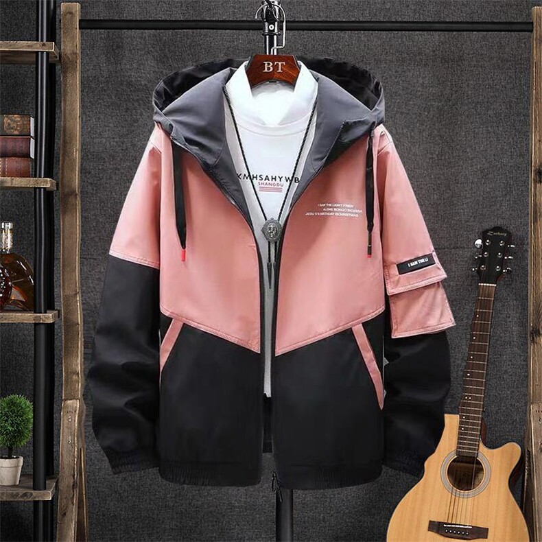 2022秋季潮流工装韩版外套宽松男八色大码连帽夹克夹克男9601，男装卫衣，星座1703A-1