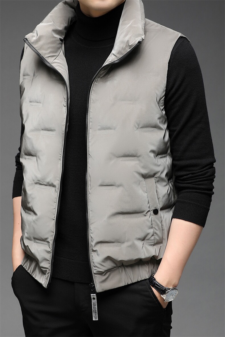 新款2023冬季商务休闲羽绒服中年男立领马甲外套男BJY08186-P125,男装羽绒服,电商B212（原钱塘6029）