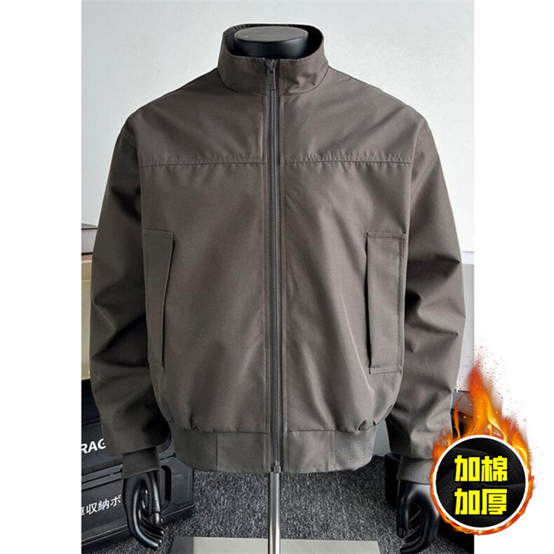 现货秋冬季美拉德立领飞行立领夹克boxy廓形棉衣高街加厚加棉外套，男装夹克，电商A486