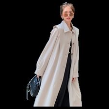 现货271-9720-P135新款过膝风衣外套控178，女装风衣，浙宝271