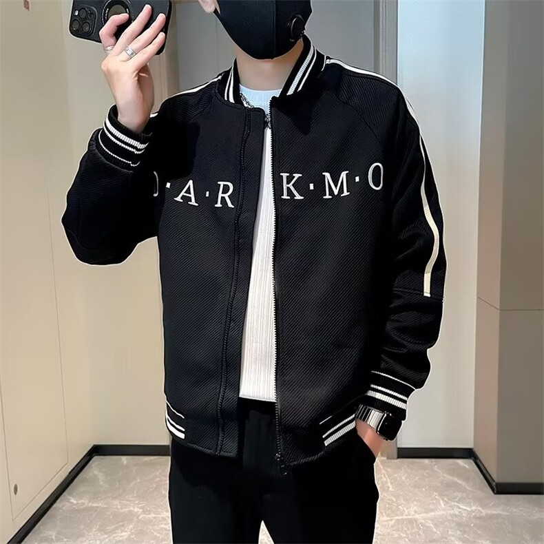 网图现货秋季设计感欧版立领夹克男潮流时尚拼色外套R793-P65图片