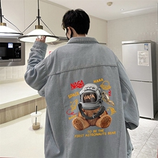 牛仔夹克男大码牛仔外套男茄克NJ77281-P60加绒款-P75，男装夹克，电商A040