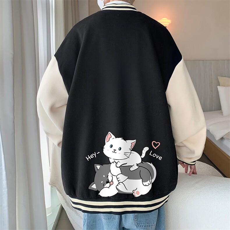 摇粒绒棒球服男大码开衫卫衣男夹克BF86300-P65,男装夹克,电商A040