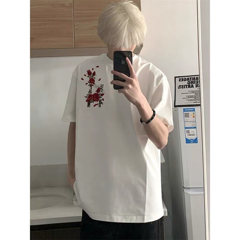 前后刺绣纯棉短袖ZX0284-P35,男装T恤,星座313A(原308A-2)